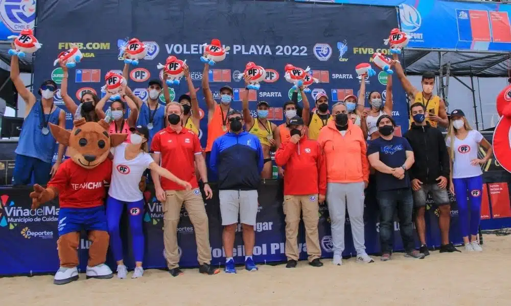 Tainá e Victoria Bruno Schmidt e Saymon Circuito Sul-Americano de vôlei de praia Viña del Mar