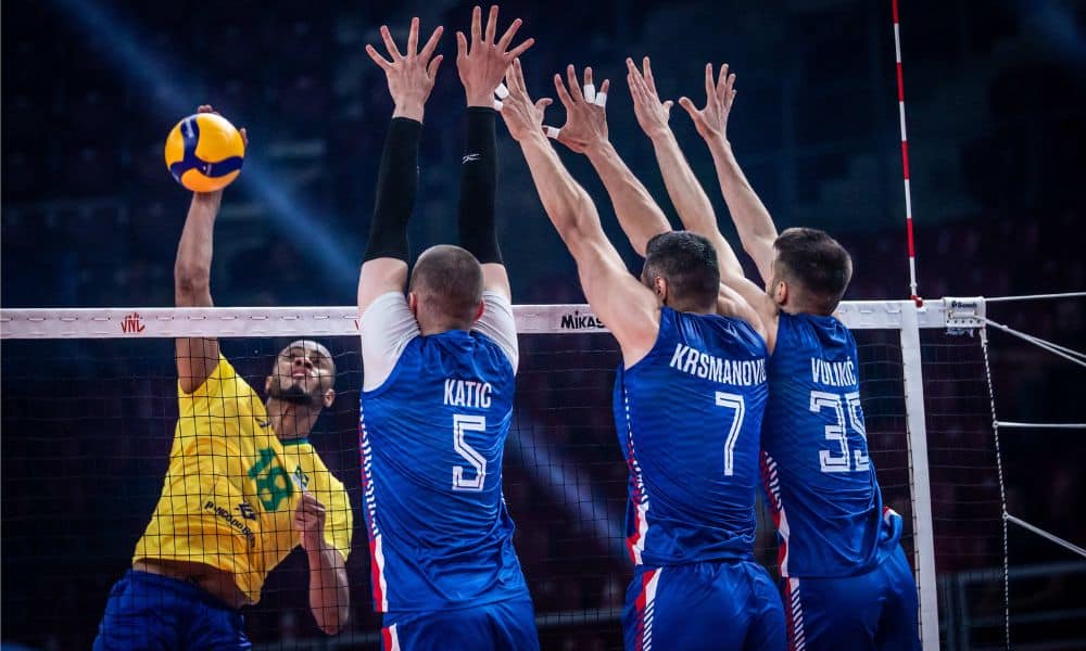 Brasil e Sérvia Liga das Nações de vôlei masculino