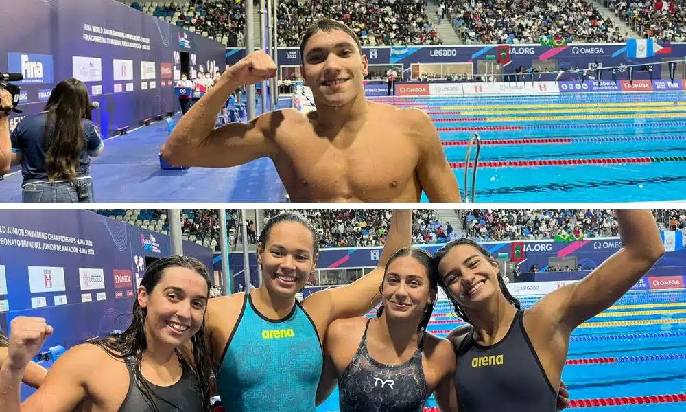 Steverink revezamento 4 x 100 mundial júnior de natação prata e bronze
