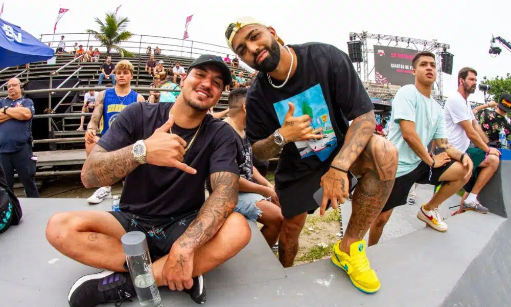 Gabriel Medina e Gabigol presentes no STU Open Rio