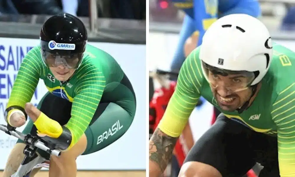Sabrina Custódio, prata, e Lauro Chaman, bronze, subiram no pódio do Mundial de paraciclismo pista