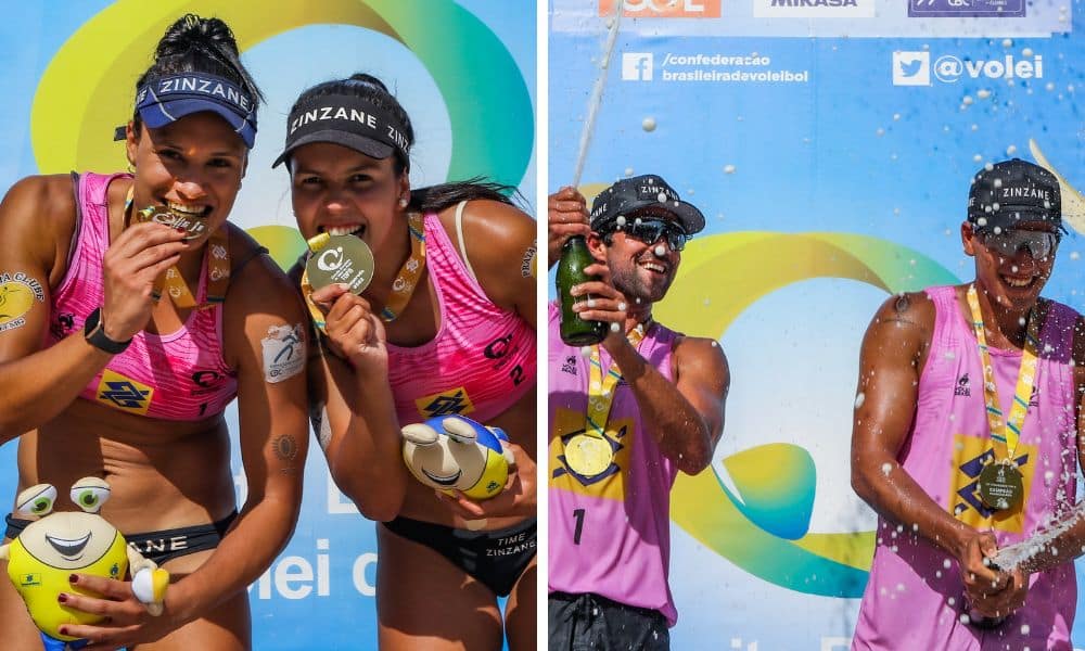 Tainá/Victoria e Vitor Felipe/Renato: campeões do Top-8 em Maceió