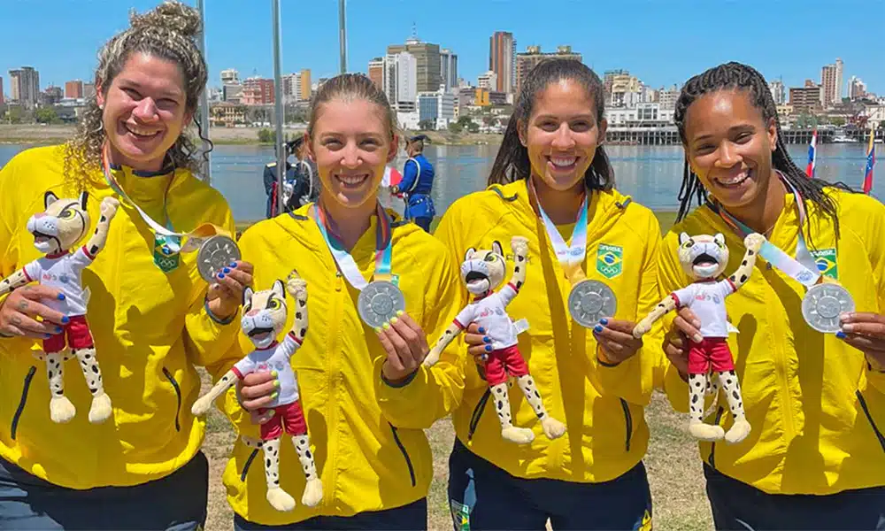 Remo prata skiff quádruplo feminino Jogos Sul-Americanos Assunção Chloé Delazeri, Dayane Santos, Milena Viana e Nathalia Barbosa