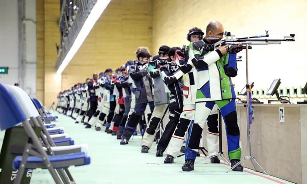 Roberto Gomez: panorama do estande de tiro no Campeonato Mundial