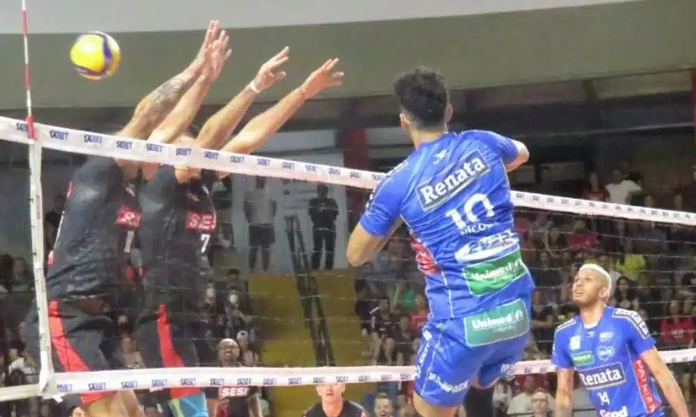 Vôlei Renata bate Sesi-SP em clássico na Vila Leopoldina Superliga Masculina ao vivo
