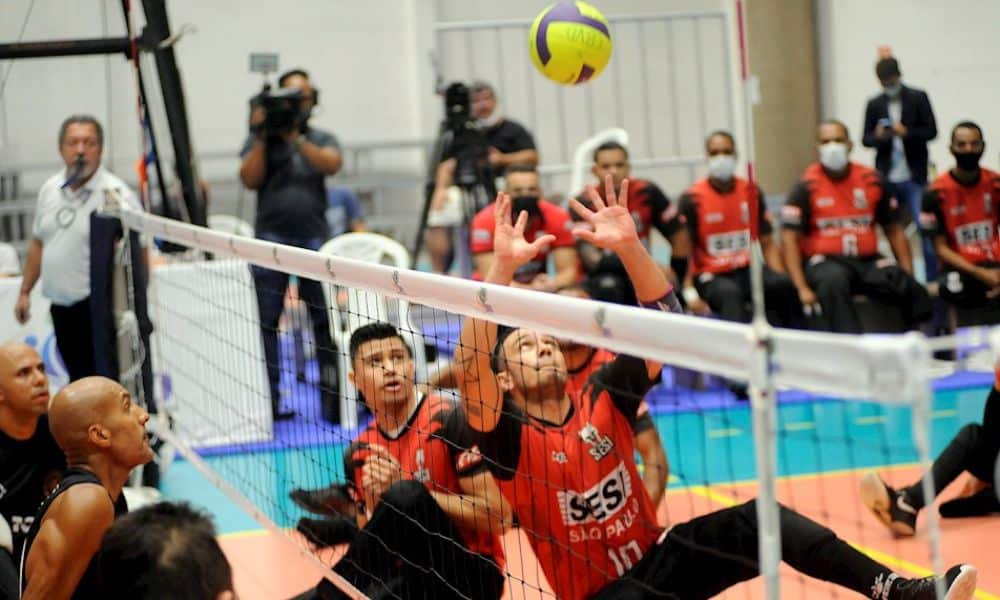 Brasileiro de vôlei sentado - Lance do jogo entre Sesi e Vasco na final de 2021