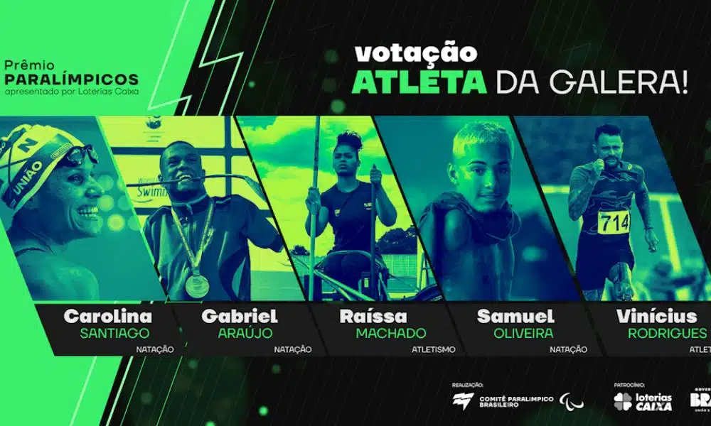 Prêmio Paralímpicos - Montagem com fotos dos cinco indicados a Atleta da Galera