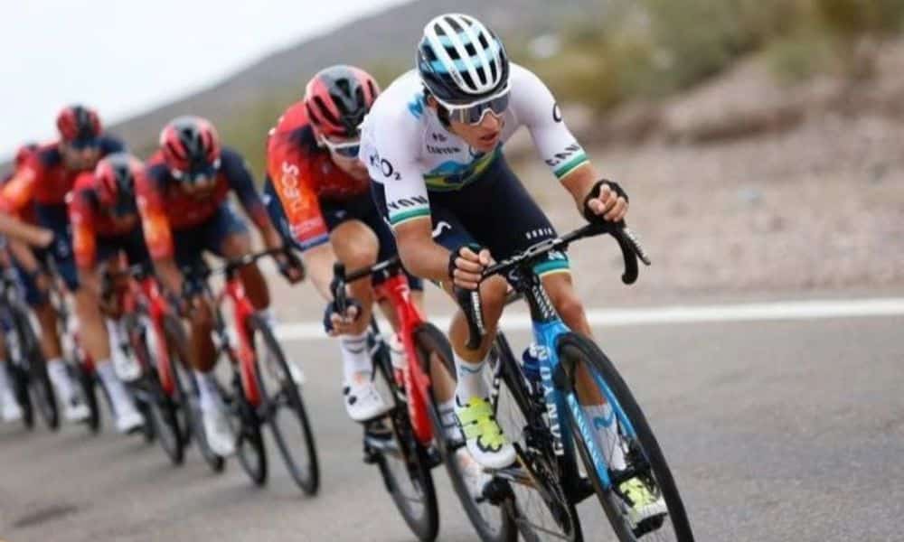 Vinícius Rangel Movistar Team Volta às Asturias de ciclismo estrada junto a Nicolas Sessler