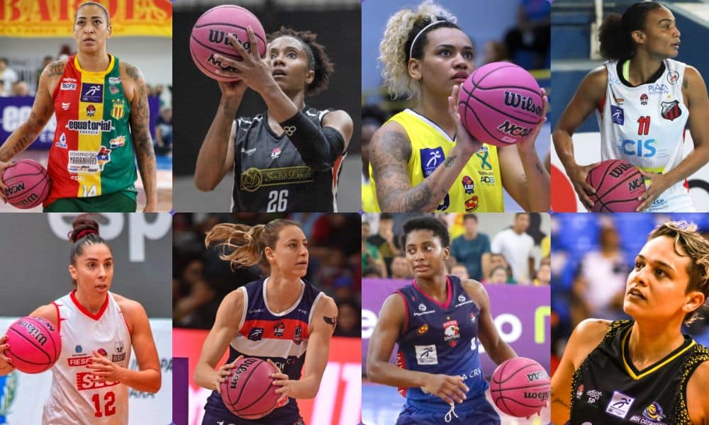 LBF - Montagem com fotos de atletas dos oito clubes participantes