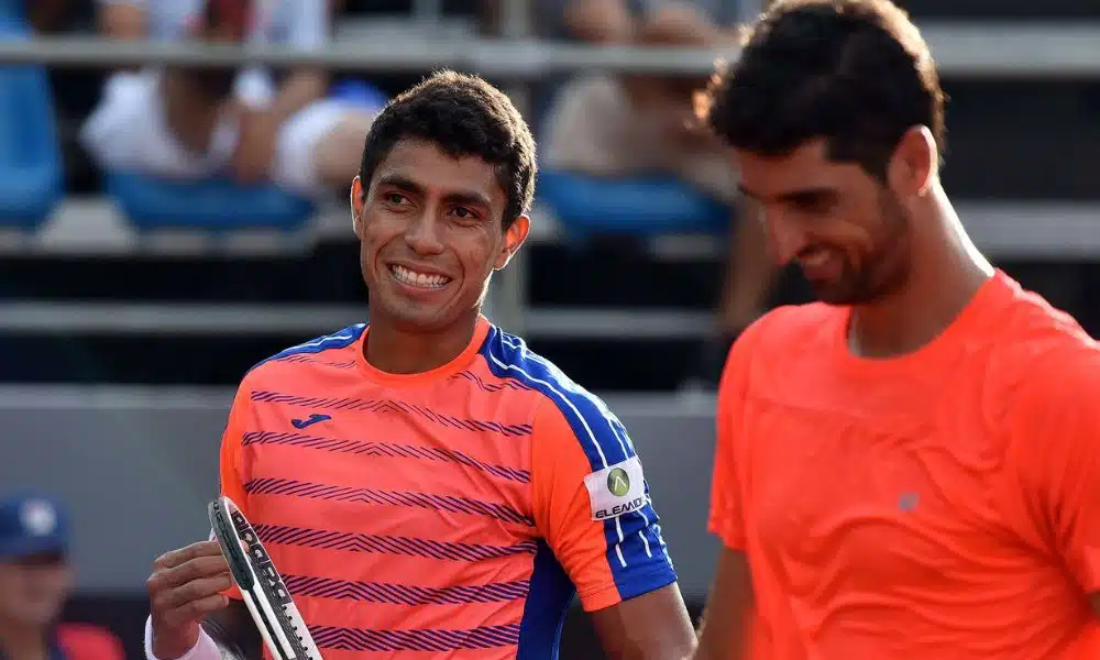 Rio Open - Foto de Thiago Monteiro e Thomaz Bellucci jogando juntos