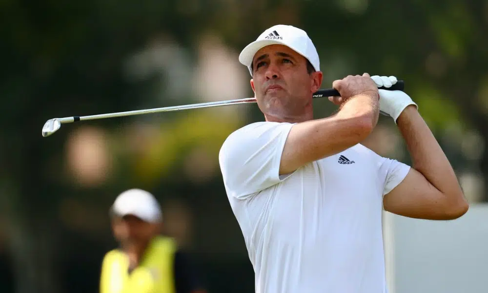 Alexandre Rocha durante a disputa do Aberto do Peru de golfe