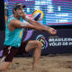 André e George Duda e Ana Patrícia enquanto jogam no Top 12 de Saquarema do Circuito Brasileiro de vôlei de praia