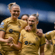 Barcelona enquanto enfrenta o Chelsea pela Champions League de futebol feminino