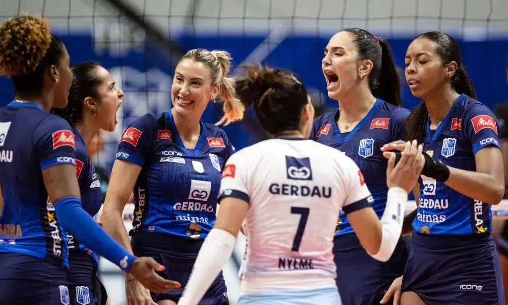 Vitória do Minas sobre o Osasco, em partida válida pela semifinal da Superliga Feminina (Hedgard Moraes/Minas Tênis Clube)