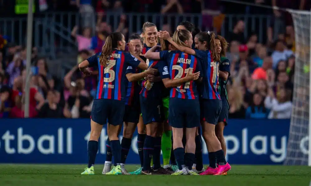 Confronto entre Barcelona e Chelsea, válido pela Champions League Feminina (Divulgação/Twitter/@FCBfemeni)