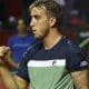 Felipe Meligeni enquanto joga no Masters de Madrid Laura Pigossi Challenger de Oeiras