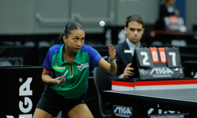 Giulia Takahashi enquanto joga no WTT Youth Contender de Spa