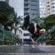 Luan San enquanto atua em evento de breaking no Rio de Janeiro