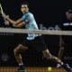 Marcelo Melo enquanto joga com John Peers em Munique