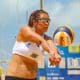 Maria Elisa enquanto anuncia aposentadoria do vôlei de praia
