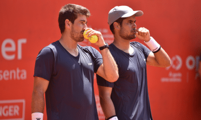 Orlando Luz e Marcelo Zormann enquanto jogam no Challenger de Madrid