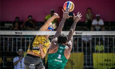 Pedro Solberg enqunato bloqueia atleta sueco