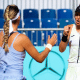 Bia Haddad enquanto vibra com Azarenka em partida no WTA 1000 de Madrid