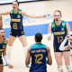 Jogadoras do Brasil comemoram vitória contra a Holanda na Liga das Nações de vôlei feminino