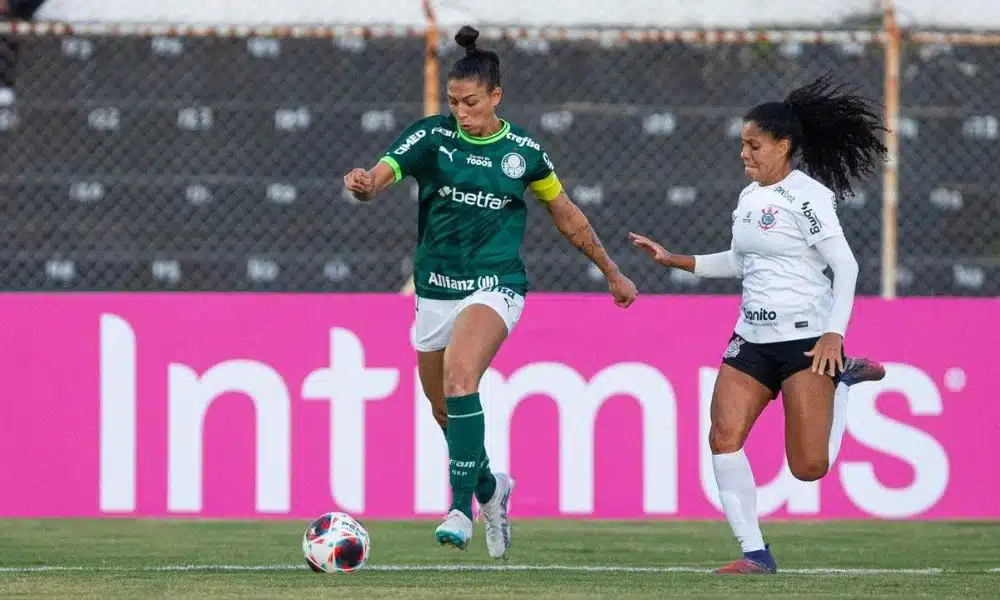 Partida entre Corinthians e Palmeiras, válida pelo Paulista Feminino (Reprodução/Twitter/@geglobo)