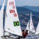 Brasileiros Ana Barbachan e Rodrigo Duarte em ação no Europeu de 470 de vela (Andrea Lelli/470 Class Association)