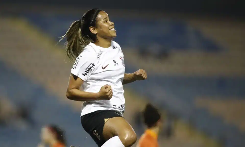 Comemoração de um dos gols do Corinthians na goleada sobre o SKA Brasil pelo Paulista Feminino (Rodrigo Gazzanel/Ag. Corinthians)