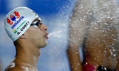 Guilherme Costa em prepação para final dos 400m livre do Troféu Brasil de Natação 2023