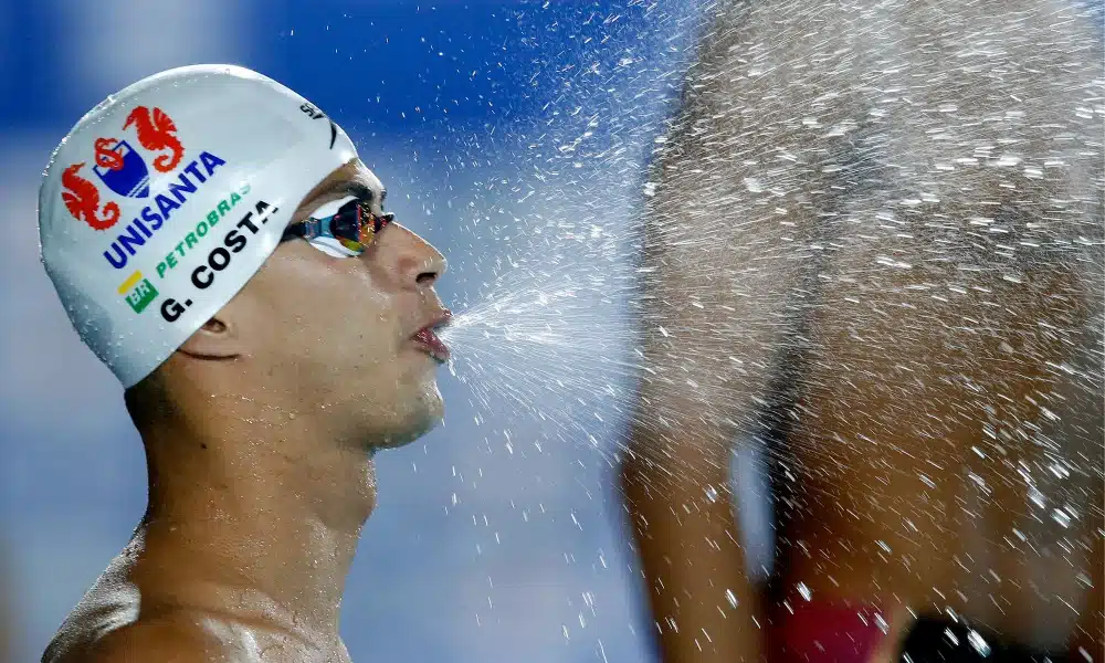 Guilherme Costa em prepação para final dos 400m livre do Troféu Brasil de Natação 2023