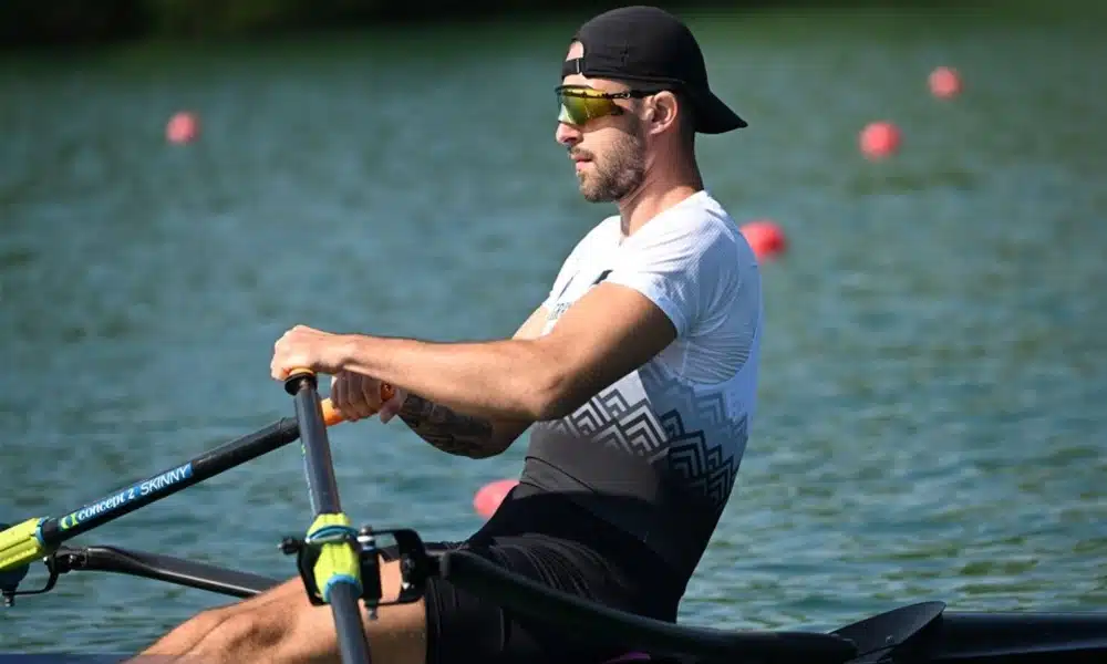Lucas Verthein em ação na Etapa de Zagreb da Copa do Mundo de Remo Brasileiro