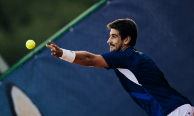 Orlando Luz e Fernando Romboli em ação no Challenger de Skopje, brisbane