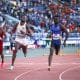 Na imagem, momento da chegada de Rafael Pereira concluindo os 110m com barreiras, na Diamond League.