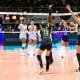 Jogadoras do Praia comemoram ponto em partida contra o Minas na final da Superliga feminina, que terminou três dias antes do início do Campeonato Sul-Americano de clubes de vôlei feminino