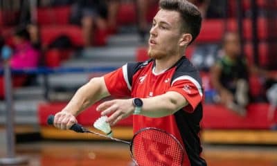 Vitor Tavares durante disputa do Internacional do Bahrein de parabadminton