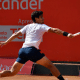 Wilson Leite com backhand em torneio de tênis. Ele e Matheus Pucinelli caíram no Challenger de Skopje