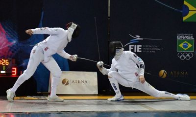 Alexandre Camargo em ação no Torneio Nacional de esgrima Cidade de BH