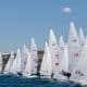 Largada de prova do Europeu de 470. Entre os barcos, está o de Ana Barbachan e Rodrigo Duarte