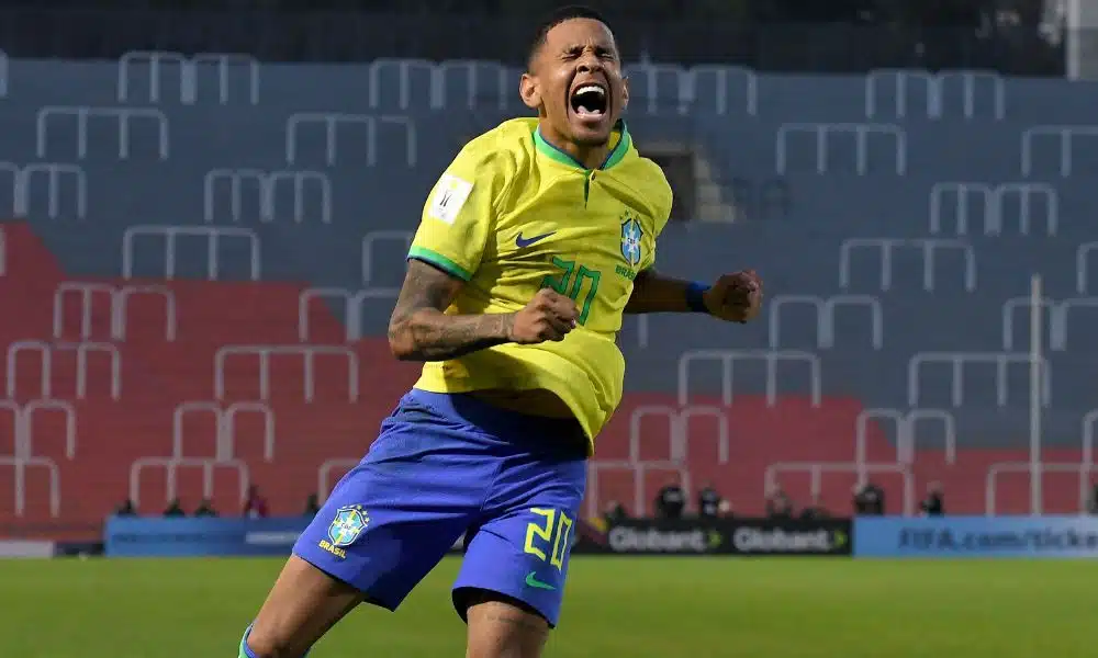 Savio comemora gol do Brasil contra a República Dominicana na Copa do Mundo Sub-20