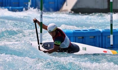 Ana Sátila em ação no C1 da etapa da Copa do Mundo de canoagem slalom