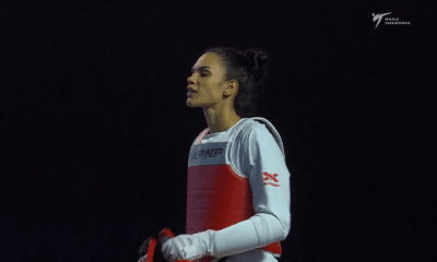 Caroline Santos se preparando para lutar no Mundial de taekwondo