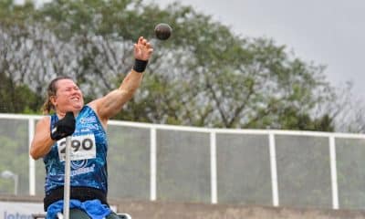 A atleta Beth Gomes em ação no CT Paralímpico (Alexandre Carvalho/CPB)