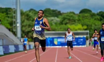 Samuel Conceição (à frente), um dos recordistas do Brasil, compete prova durante o Campeonato Brasileiro de atletismo (Foto: Alexandre Carvalho/CPB)