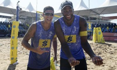 Na imagem, Evandro e Arthur Lanci comemoram a vitória.