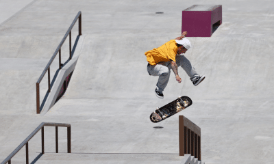 Giovanni Vianna durante disputa do Pro Tour de Roma de skate street, junto a Carlos Ribeiro