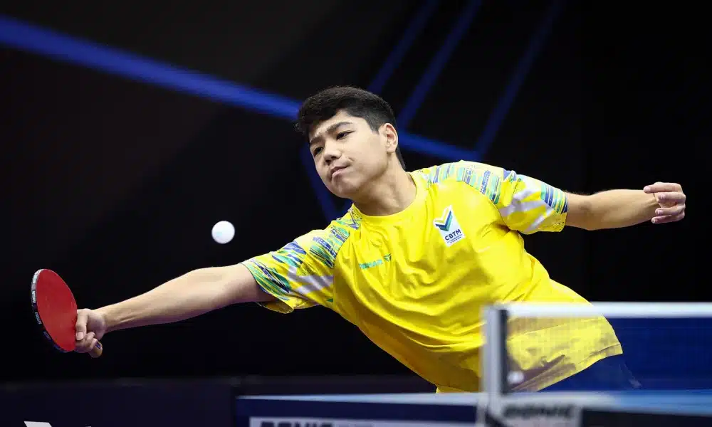 Hamilton Yamane em ação no WTT Youth Star de Lima Contender,