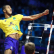 CBV - Lucarelli ataca bola em jogo do Brasil contra a Alemanha na Liga das Nações (VNL)